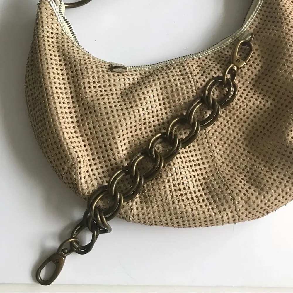 BABEE D LEATHER HOBO W/ CHAIN BAG